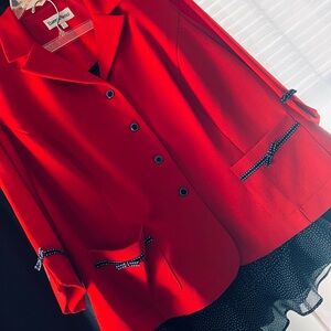 Danny & Nicole Red Blazer and Skirt Set
